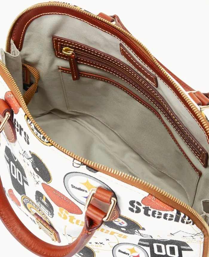 NFL Steelers Zip Zip Satchel Steelers Woman Dooney and Bourke Satchels NFL Steelers Zip Zip Satchel Steelers Woman Dooney and Bourke Satchels