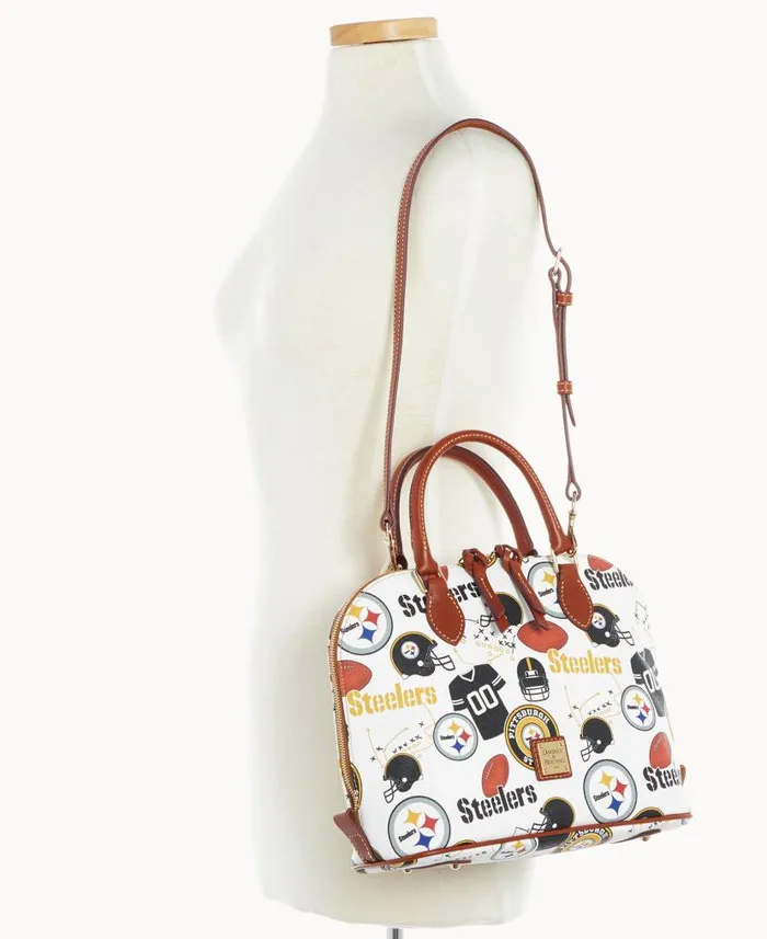 NFL Steelers Zip Zip Satchel Steelers Woman Dooney and Bourke Satchels NFL Steelers Zip Zip Satchel Steelers Woman Dooney and Bourke Satchels