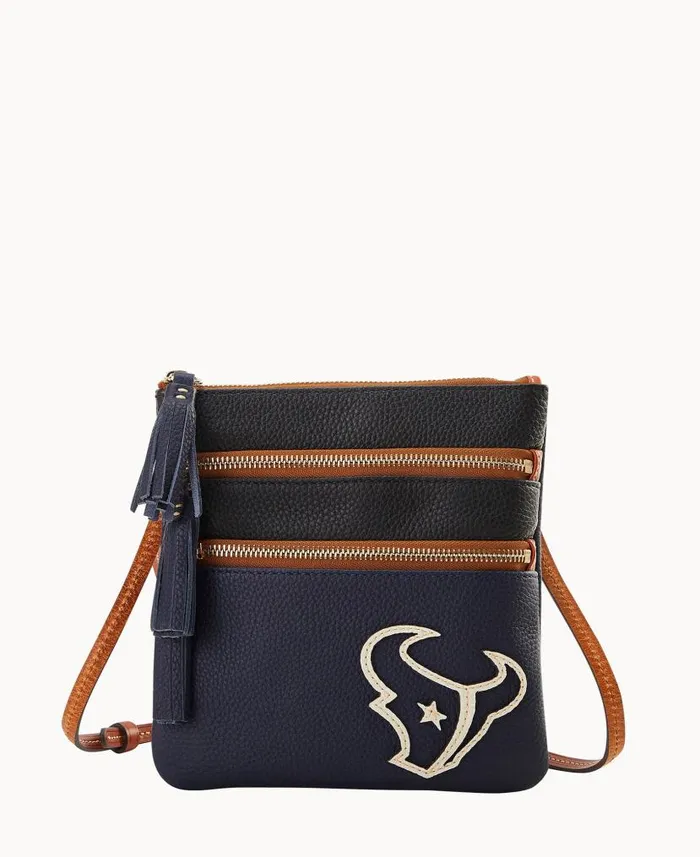 NFL Texans Triple Zip Crossbody Texans Woman Dooney and Bourke Crossbodies
