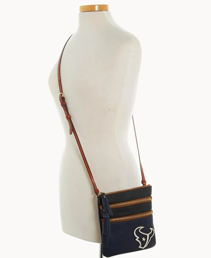 NFL Texans Triple Zip Crossbody Texans Woman Dooney and Bourke Crossbodies