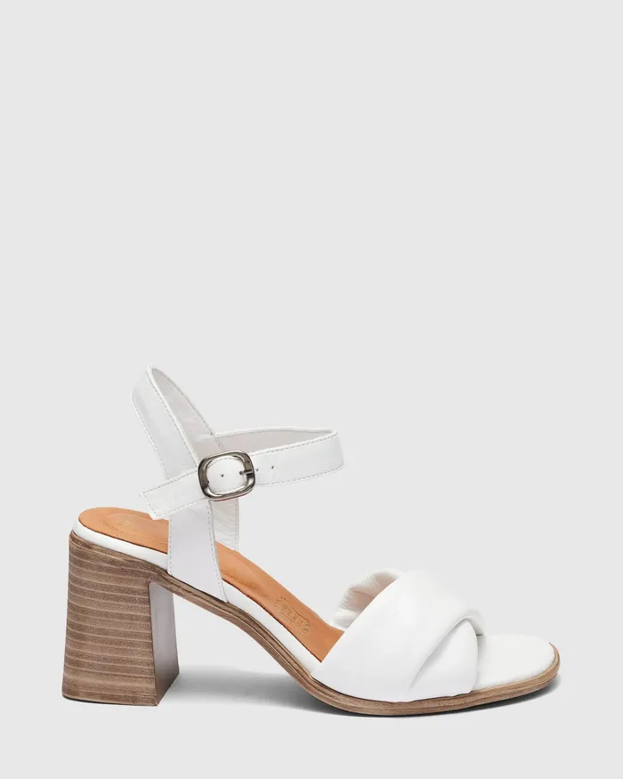 NOVO Shoes Block Heels Women VIRGINIA WHITE Heeled Sandals