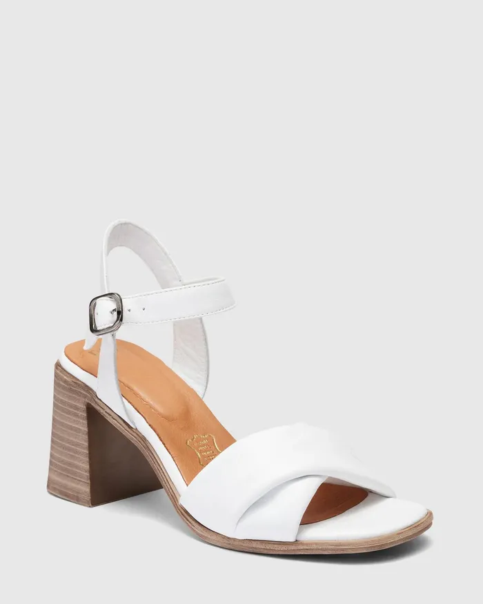 NOVO Shoes Block Heels Women VIRGINIA WHITE Heeled Sandals