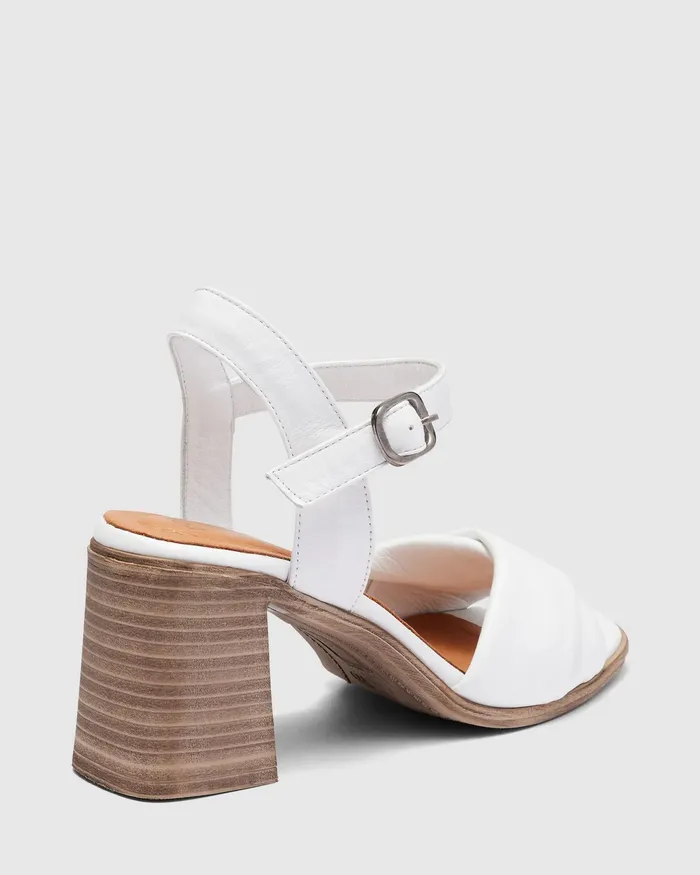 NOVO Shoes Block Heels Women VIRGINIA WHITE Heeled Sandals