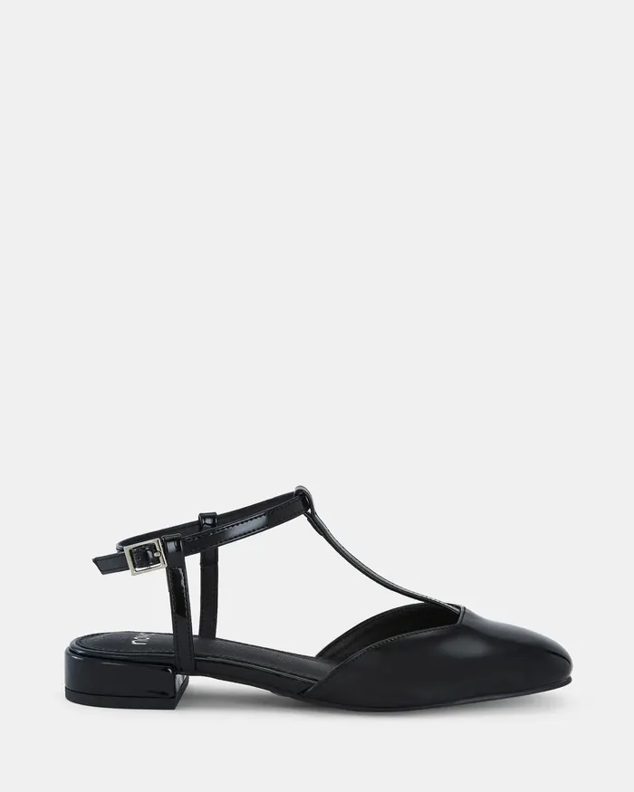 NOVO Shoes Casuals Women CASERTA Black Patent Ballet Flats