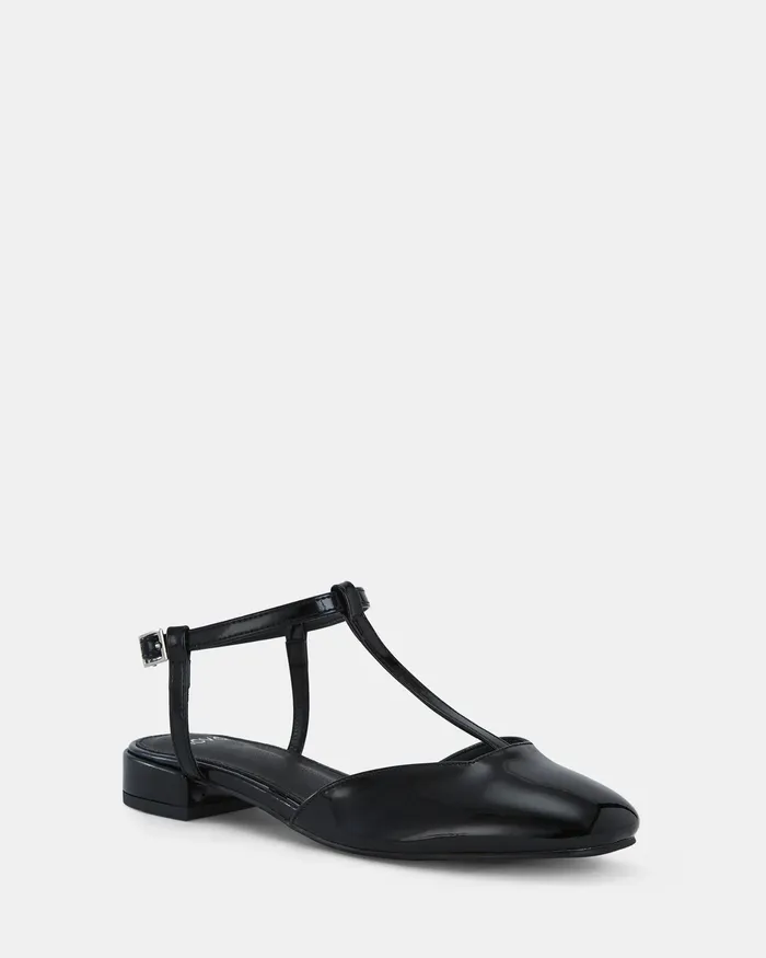 NOVO Shoes Casuals Women CASERTA Black Patent Ballet Flats