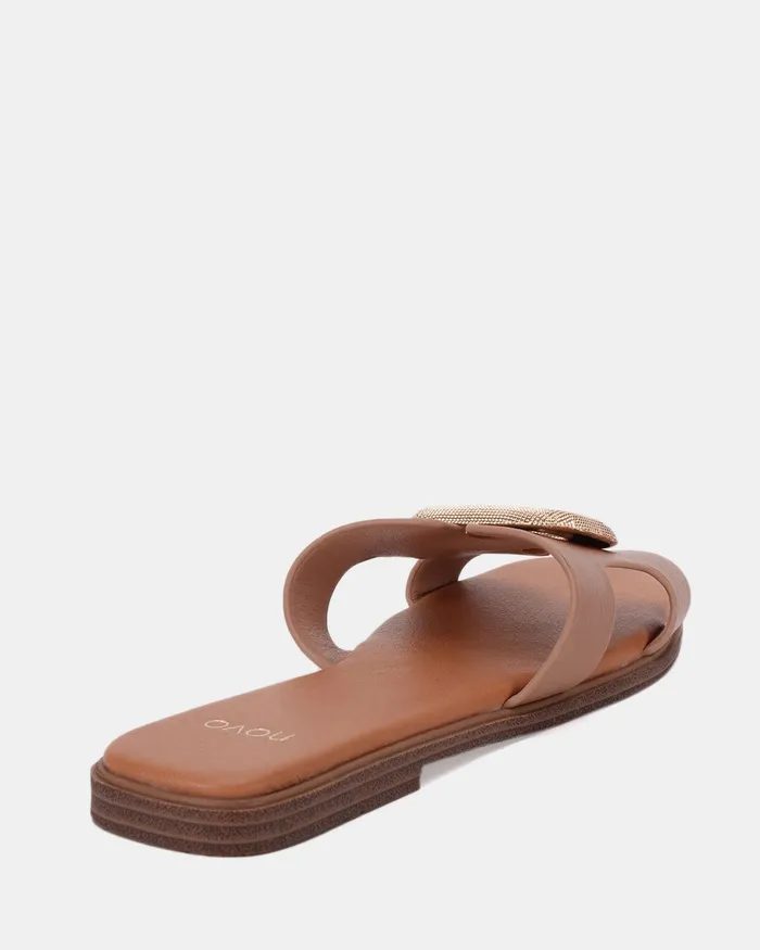 NOVO Shoes Flat Sandals Women RAYA NUDE Sandals