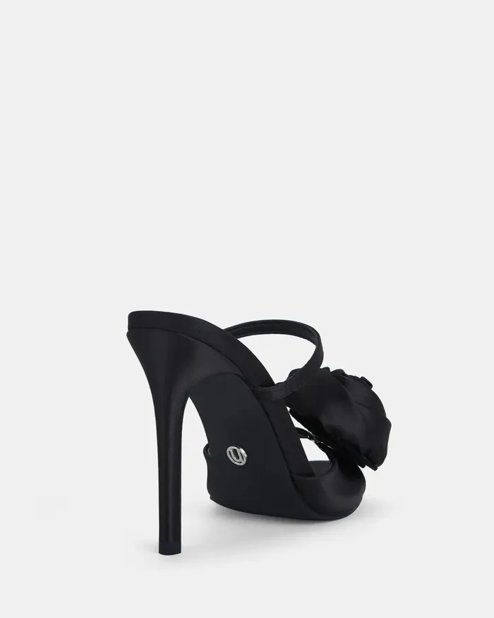 NOVO Shoes Party Women LADYBUG BLACK Open Toe Heels