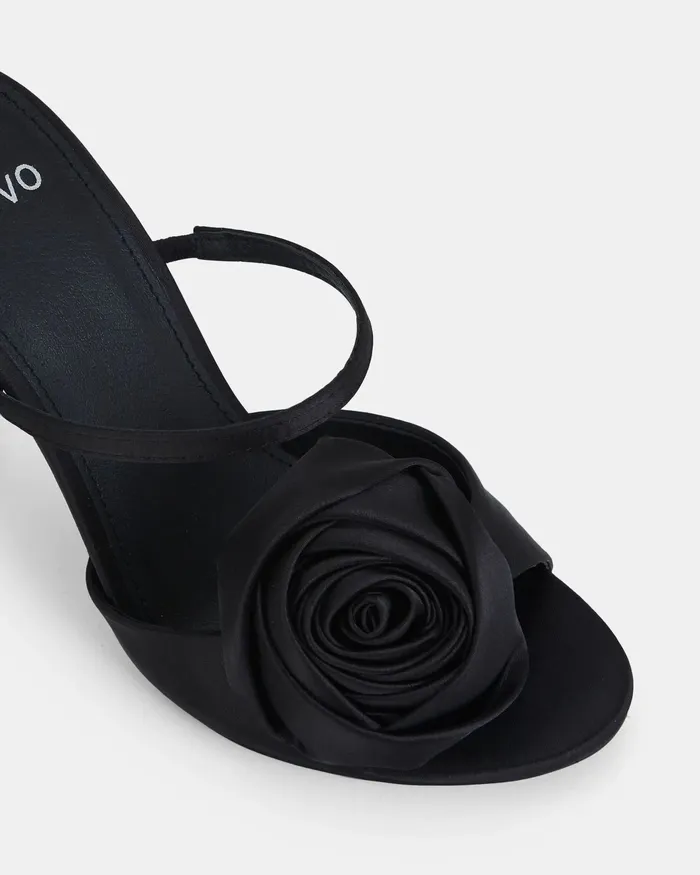 NOVO Shoes Party Women LADYBUG BLACK Open Toe Heels