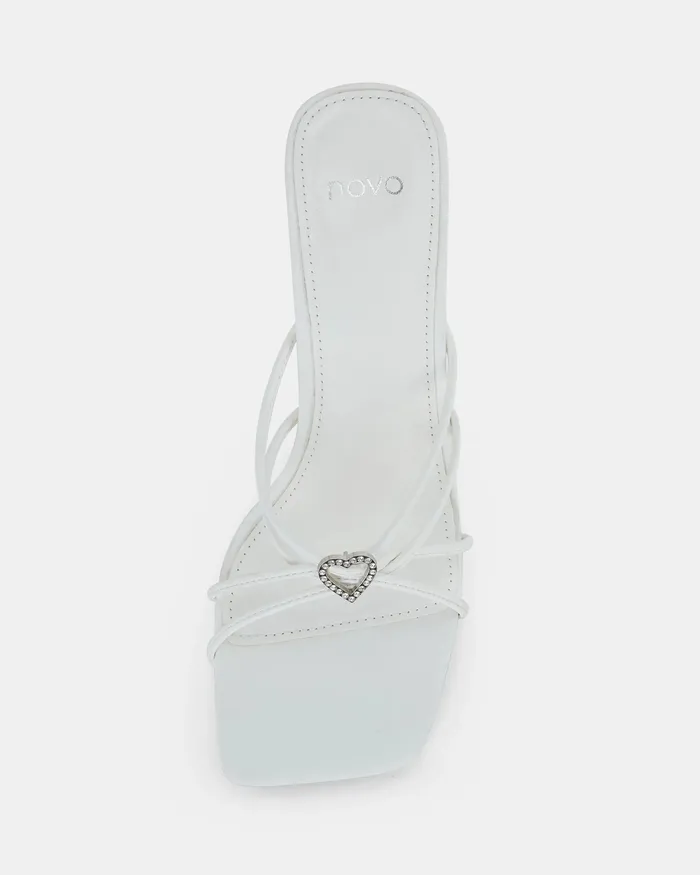NOVO Shoes Peep Toes Women USINI WHITE Open Toe Heels