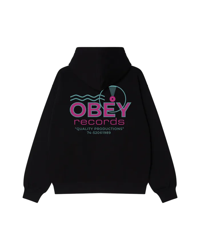 OBEY Clothing OBEY RECORDS SOUND WAVES PULLOVER Black Men SWEATSHIRTS