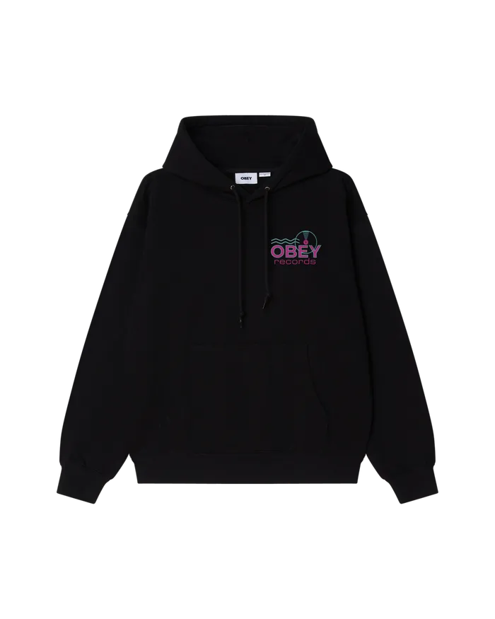 OBEY Clothing OBEY RECORDS SOUND WAVES PULLOVER Black Men SWEATSHIRTS