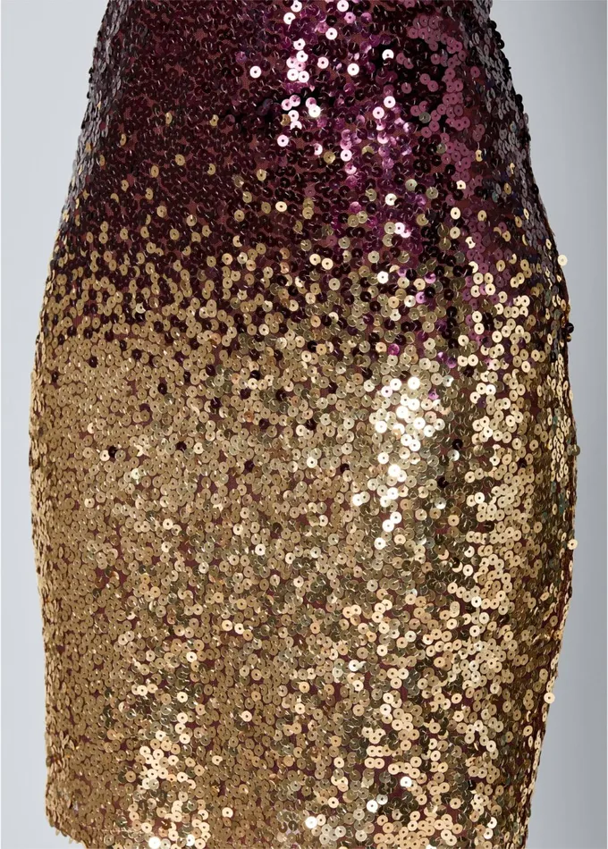 OMBRE SEQUIN MINI DRESS Berry Multi Women VENUS Short Dresses