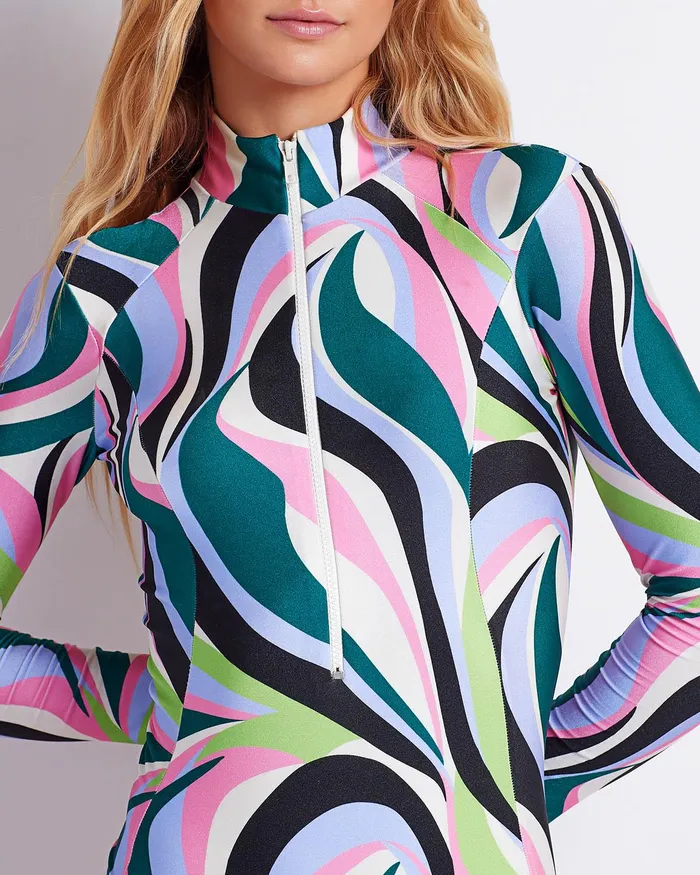 One Pieces Women PatBO DELOS ZIPFRONT RASHGUARD