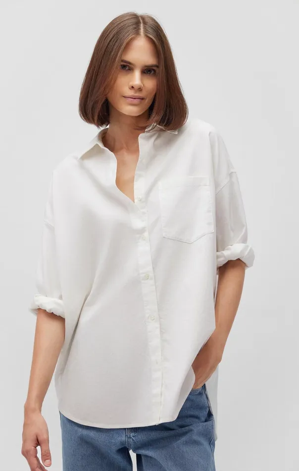 One Pocket ButtonUp Shirt In White Women Mavi Jeans Shirts