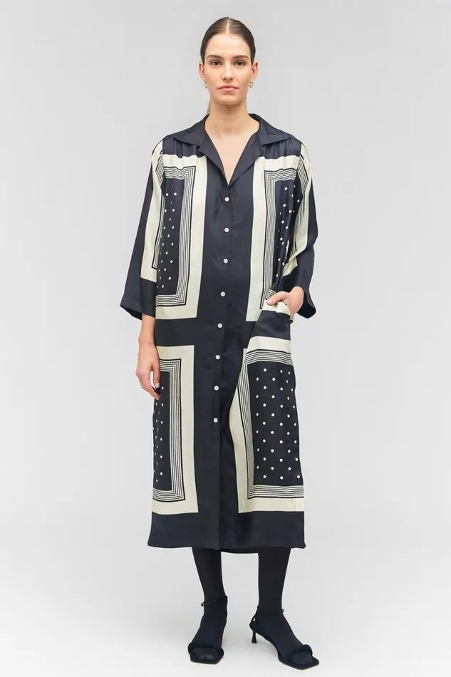 Oroton Bandana Print Dress Black Women Dresses Oroton Bandana Print Dress Black Women Dresses