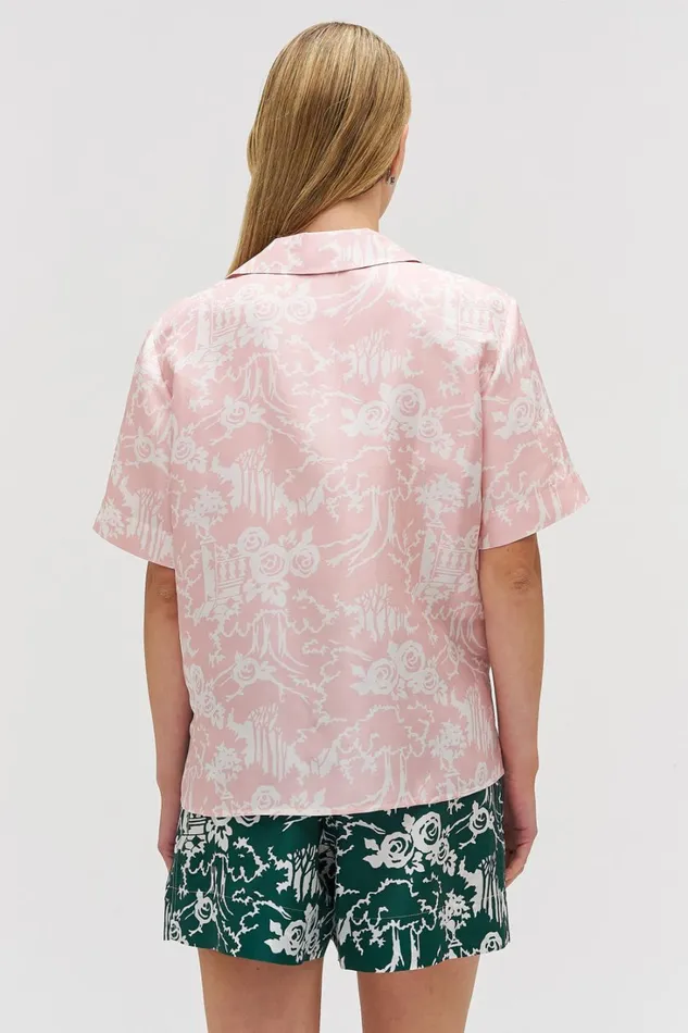 Oroton Garden Toile Embellished Camp Shirt Peony Women Tops Oroton Garden Toile Embellished Camp Shirt Peony Women Tops