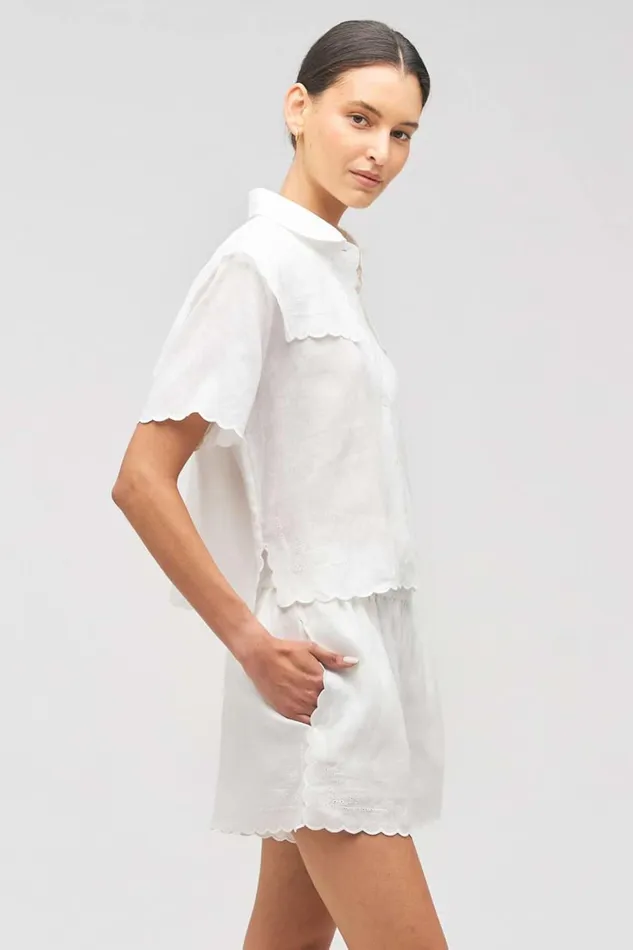 Oroton Handkerchief Shirt White Women Tops