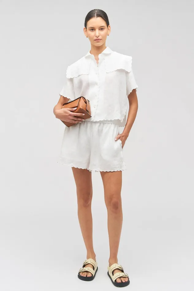 Oroton Handkerchief Shirt White Women Tops Oroton Handkerchief Shirt White Women Tops