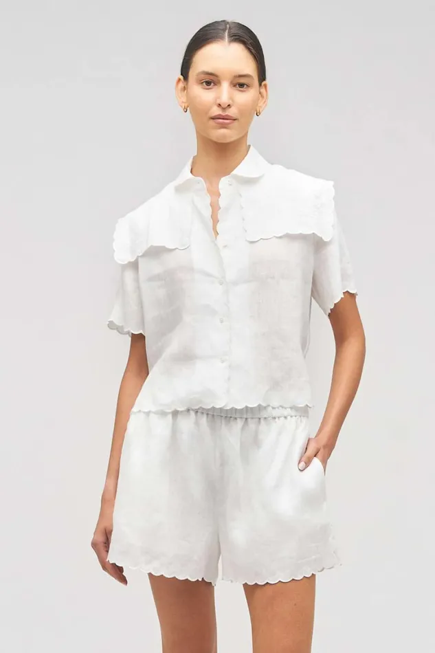 Oroton Handkerchief Shirt White Women Tops Oroton Handkerchief Shirt White Women Tops