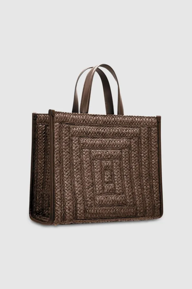 Oroton Lane Straw Medium Tote Mahogany Women Totes Oroton Lane Straw Medium Tote Mahogany Women Totes