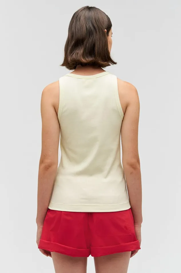 Oroton Lottie Rib Tank Lemon Women Tops Oroton Lottie Rib Tank Lemon Women Tops