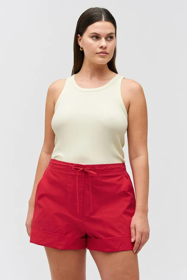 Oroton Lottie Rib Tank Lemon Women Tops Oroton Lottie Rib Tank Lemon Women Tops
