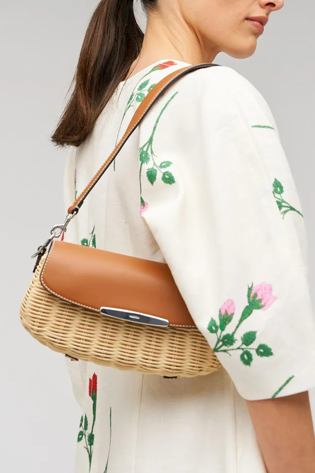 Oroton Nelle Wicker Baguette Natural Women Mini Bags Oroton Nelle Wicker Baguette Natural Women Mini Bags