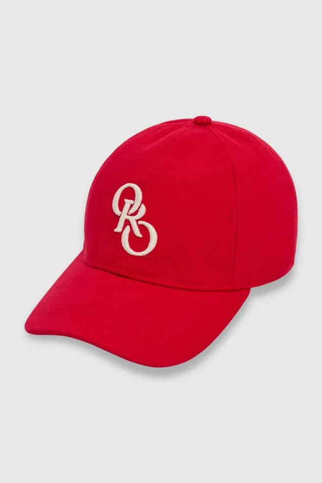Oroton Oro Logo Cap Market Red Women Hats