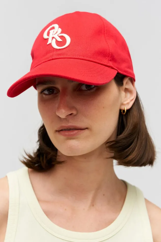 Oroton Oro Logo Cap Market Red Women Hats