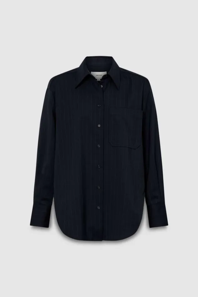 Oroton Pinstripe Overshirt North Sea Women Tops