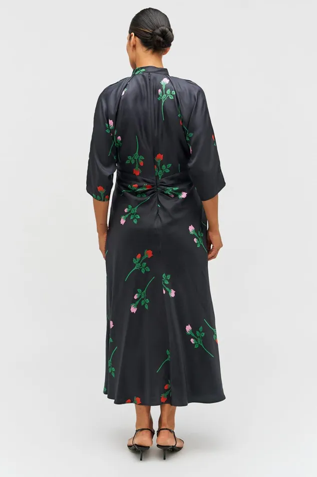 Oroton Rosebud Tie Neck Dress Black Women Dresses Oroton Rosebud Tie Neck Dress Black Women Dresses