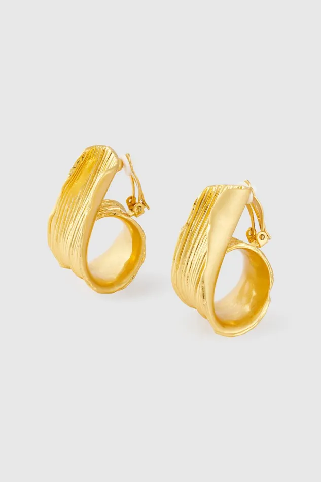 Oroton Seagrass Earrings Worn Gold Women Jewellery
