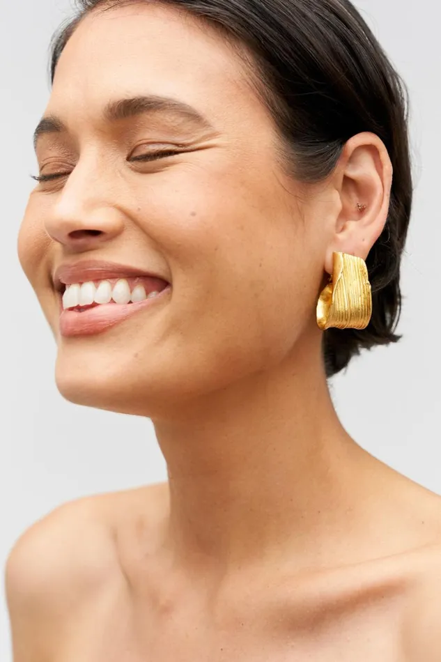 Oroton Seagrass Earrings Worn Gold Women Jewellery Oroton Seagrass Earrings Worn Gold Women Jewellery