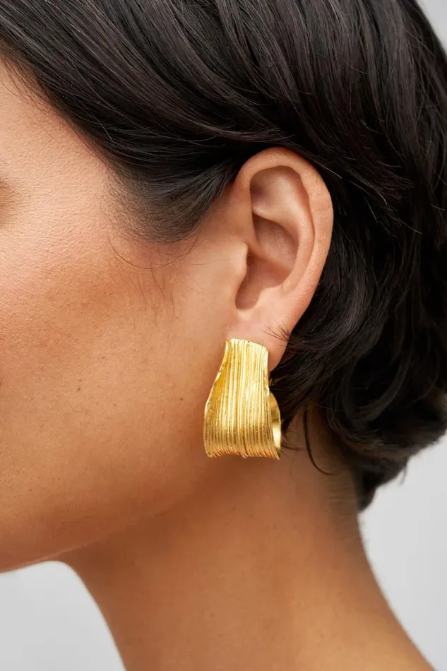 Oroton Seagrass Earrings Worn Gold Women Jewellery Oroton Seagrass Earrings Worn Gold Women Jewellery