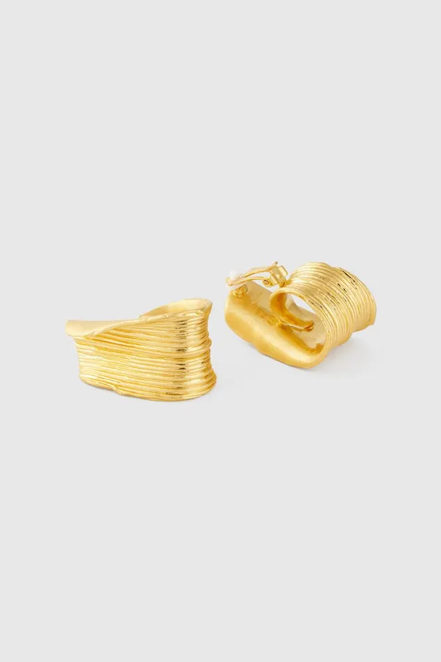 Oroton Seagrass Earrings Worn Gold Women Jewellery Oroton Seagrass Earrings Worn Gold Women Jewellery