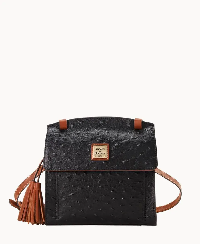 Ostrich Crossbody Black Woman Dooney and Bourke Crossbodies