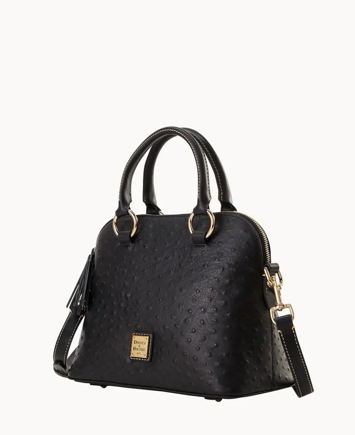 Ostrich Domed Satchel Black Woman Dooney and Bourke Satchels Ostrich Domed Satchel Black Woman Dooney and Bourke Satchels