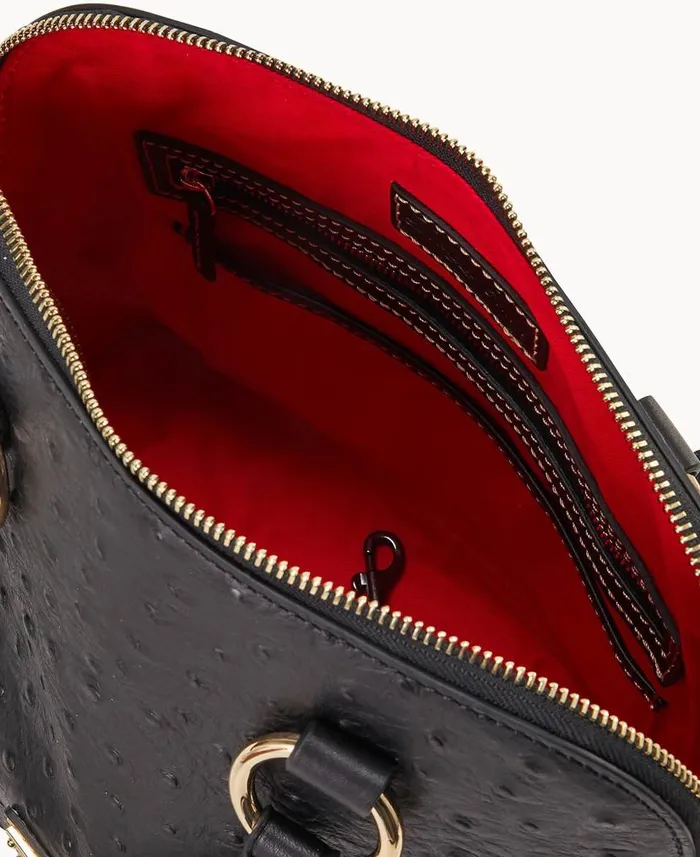 Ostrich Domed Satchel Black Woman Dooney and Bourke Satchels Ostrich Domed Satchel Black Woman Dooney and Bourke Satchels