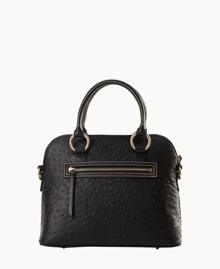 Ostrich Domed Satchel Black Woman Dooney and Bourke Satchels Ostrich Domed Satchel Black Woman Dooney and Bourke Satchels