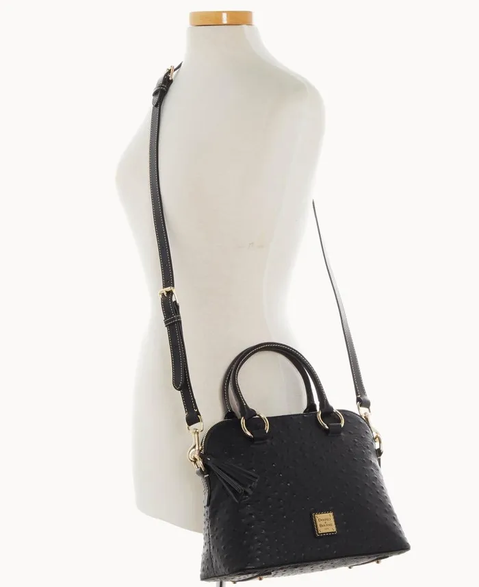 Ostrich Domed Satchel Black Woman Dooney and Bourke Satchels Ostrich Domed Satchel Black Woman Dooney and Bourke Satchels