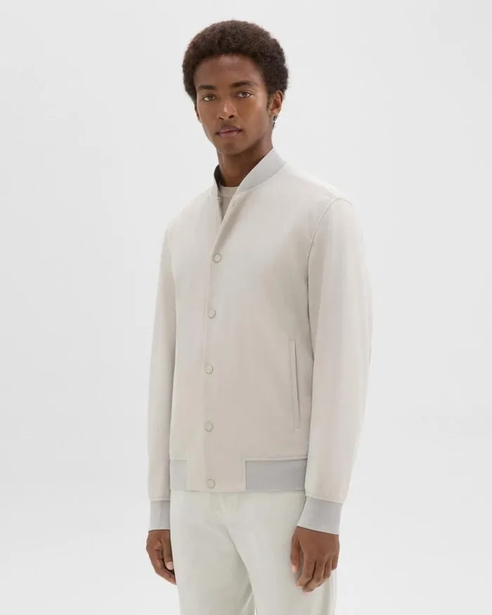 Outerwear Men Theory Murphy Bomber Jacket In Precision Ponte Putty