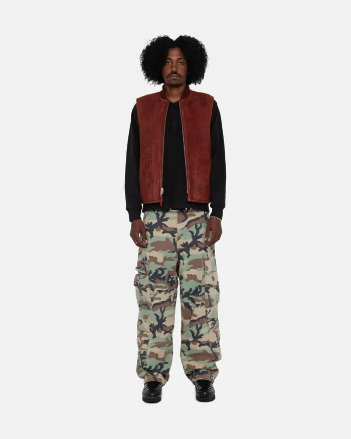 Outerwear MenWomen Stussy REVERSIBLE SHEARLING WORKGEAR VEST Burgundy Outerwear MenWomen Stussy REVERSIBLE SHEARLING WORKGEAR VEST Burgundy