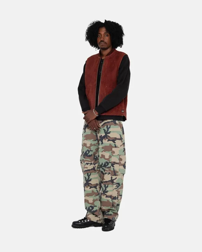 Outerwear MenWomen Stussy REVERSIBLE SHEARLING WORKGEAR VEST Burgundy Outerwear MenWomen Stussy REVERSIBLE SHEARLING WORKGEAR VEST Burgundy