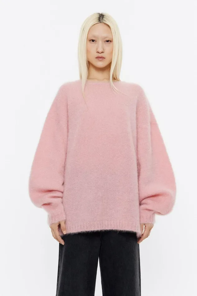 Oversize Light Pink Mohair Sweater Light Pink Women Bimba Y Lola Knitwear