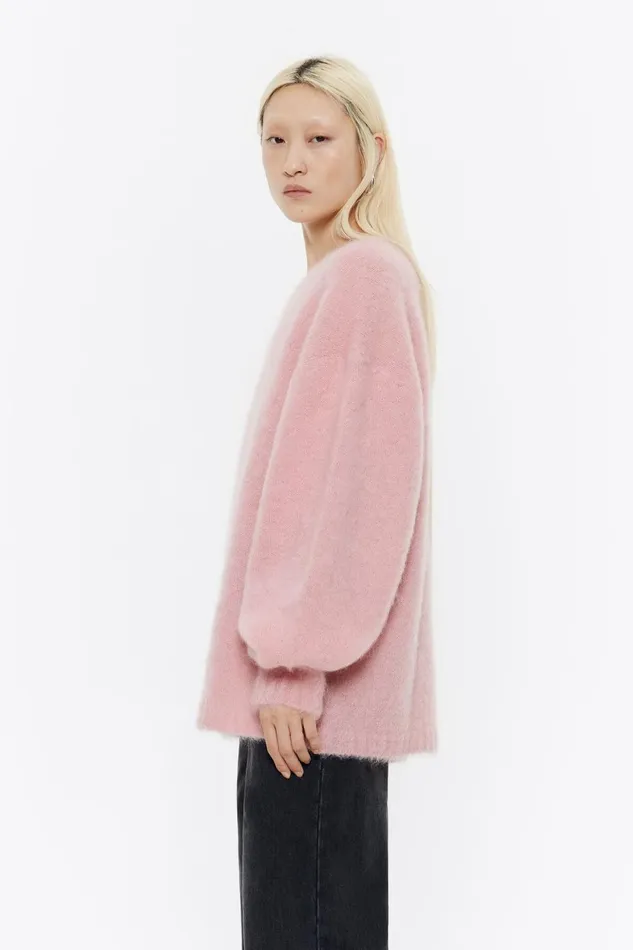 Oversize Light Pink Mohair Sweater Light Pink Women Bimba Y Lola Knitwear Oversize Light Pink Mohair Sweater Light Pink Women Bimba Y Lola Knitwear