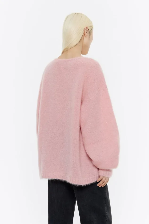 Oversize Light Pink Mohair Sweater Light Pink Women Bimba Y Lola Knitwear Oversize Light Pink Mohair Sweater Light Pink Women Bimba Y Lola Knitwear