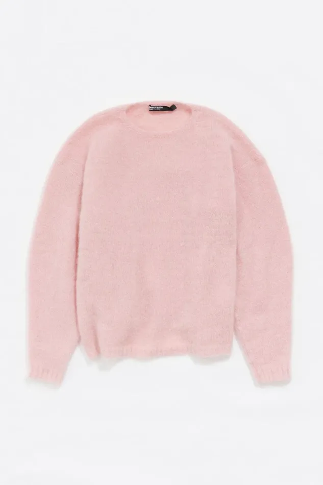 Oversize Light Pink Mohair Sweater Light Pink Women Bimba Y Lola Knitwear Oversize Light Pink Mohair Sweater Light Pink Women Bimba Y Lola Knitwear