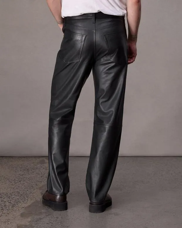 Pants Men Rag and Bone Fit 4 Leather Jean Black