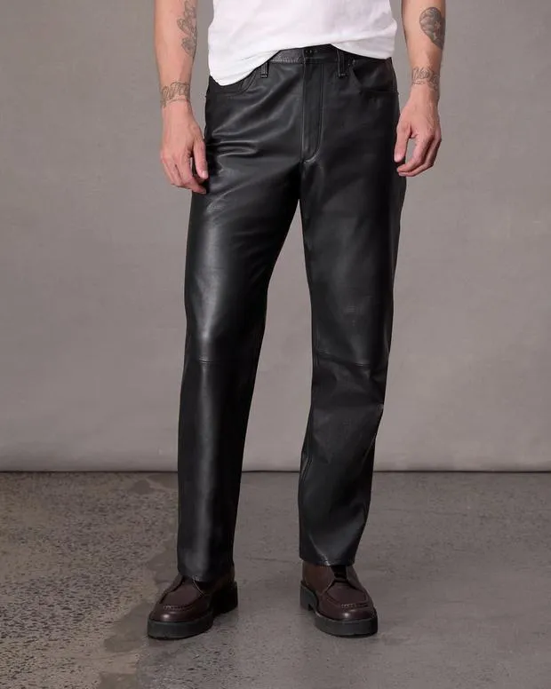 Pants Men Rag and Bone Fit 4 Leather Jean Black
