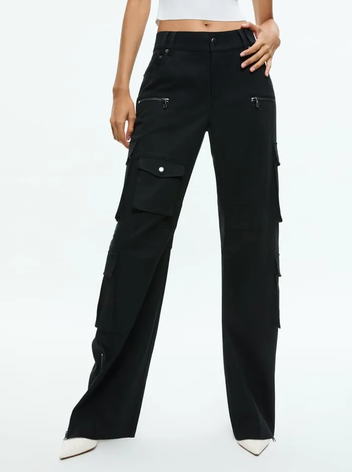 Pants Women Alice Olivia Akers Oversized Cargo Pant Black
